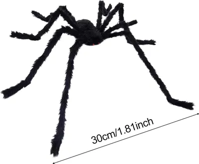 Produktbild von Halloween Riesenspinne, Gefälschte Spinne, Große haarige Spinnendekoration, Gruselige riesige pelzige Spinnenrequisite, Realistisches Insektenspielzeug für Halloween-Party, Hofdekoration