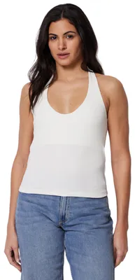 Produktbild von A. Essentials Damen Geripptes Halter-Neckholder-Top aus Baumwolle, Creme, L