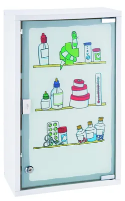 Produktbild von Verschließbarer Medizinschrank mit Glastür in Weiß