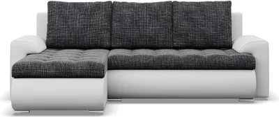 Produktbild von Links Ecksofa mit Schlaffunktion FORESTA, Sofa mit bettkasten 230x159cm, Cord, Dunkelgrau + Weiß