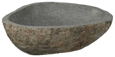 Image de vidaXL Lavabo en pierre de rivière Gris clair 52 x 40 x 15 cm Pierre de rivière