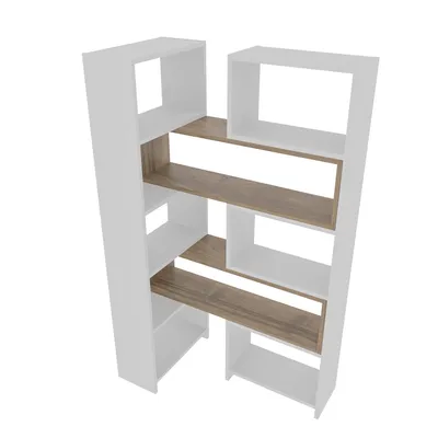 Immagine prodotto di Skye Decor, Poyraz - Bianco, Noce, Librerie, Bianco, 163,5 x 150 x 22 cm