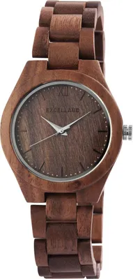 Produktbild von Excellanc Analog Damenuhr aus Holz in braun mit Faltschließe