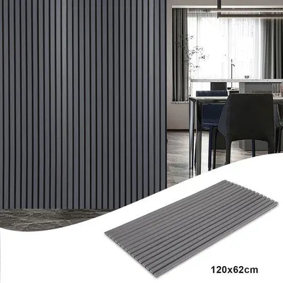 Zdjęcie produktu dla Akustyczny panel ścienny z materiałem dźwiękochłonnym, 120x60x2,1 cm, kolor szary, wykonany z akrylu