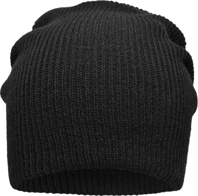 Produktbild von Knitted Long Beanie Lässige überlange Strickmütze black, Gr. one size