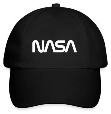 Produktbild von Spreadshirt NASA Logo Baseballkappe, One size, Schwarz/Schwarz