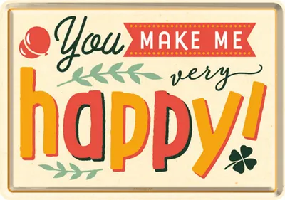 Obrázok produktu pre Nostalgic-Art - Plechová pohľadnica - Word Up - You Make Me Happy