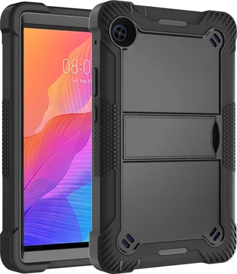 Image de Etui pour enfants pour Huawei MatePad T8 8.0", Etui antichoc durable et léger avec un design mignon, une poignée et une béquille noir
