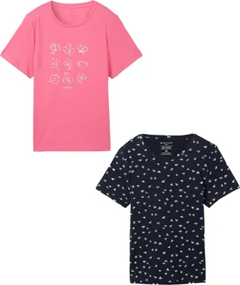 Produktbild von Shirt 2er-Set Rundhals Kurzarm T-Shirt mit Print | XS