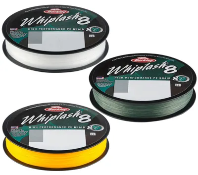 Produktbild von Berkley WHIPLASH 8 - 150m geflochtene Angelschnur, Durchmesser/Tragkraft:0.06mm / 10.7kg, Farbe:Yellow