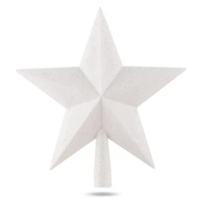 Produktbild von Baumspitze für Weihnachtsbaum Christbaumspitze Aufsatz für Tannenbaum Weihnachtsdekoration (Stern-Voll-Weiss)