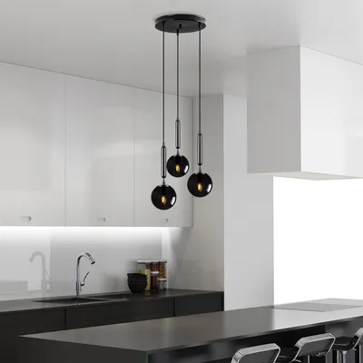 Produktbild von Opviq, KING- KINGFLG, Schwarz, Kronleuchter, 34 x 34 x 134 cm, Metallkörper