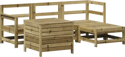 Immagine prodotto di set di divani da giardino 5 pezzi in legno di pino impregnato