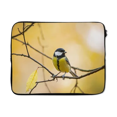 Produktbild von MuchoWow® Laptop Hülle 15 Zoll Kohlmeise - Zweig - Vogel - Tiere Laptoptasche - Laptoptasche - Sleeve - Rundum-Schutz