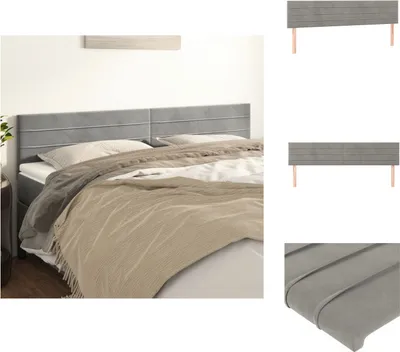 Produktbild von vidaXL Kopfteile 2 Stk. Hellgrau 80x5x78/88 cm Samt -  Kopf- & Fußenden