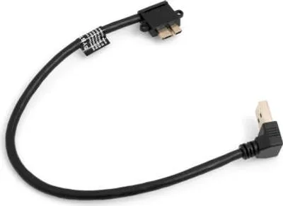 Produktbild von SYSTEM-S Micro USB 3.0 Kabel 90° Grad Winkel Rechts gewinkelt auf USB Typ A 3.0 Aufwärts gewinkelt 27 cm