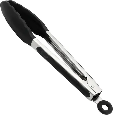 Produktbild von Küchenzange 23 cm, mit Silikonspitzen, Edelstahl, mit Verriegelungsring, für Grill