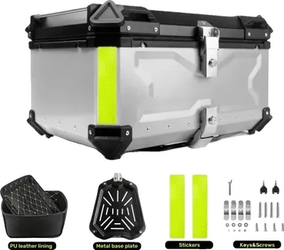 Zdjęcie produktu dla Kufry motocyklowe, pojemność 65 l, zamykane i wodoodporne, X-65L-srebrne