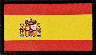 Produktbild von Spanien-Aufnäher – Gewebter Patch mit der spanischen Flagge und dem Wappen