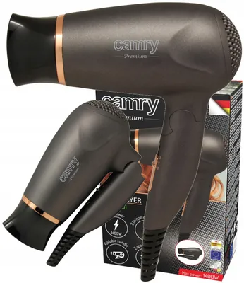 Obrázok produktu pre Cestovný fén, skladací, 1400 W, 2 teploty + studený vzduch, koncentrátor, 180 cm