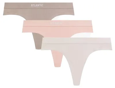 Immagine prodotto di Damen Strings Atlantic, confezione da 3, cotone, rosa, marrone, beige, taglia L