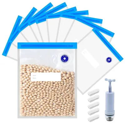 Produktbild von Vakuumbeutel 10 Stück 22 x 28 cm mit Pumpe wiederverwendbar luftdicht für Sous Vide und Lebensmittel