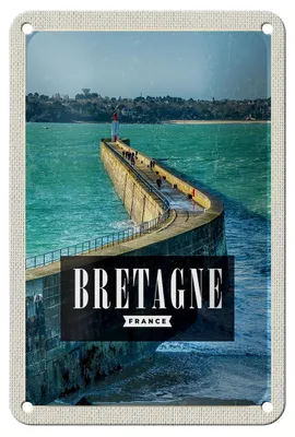 Produktbild von Blechschild Reise 12x18cm Bretagne France Reiseziel Urlaub Dekoration