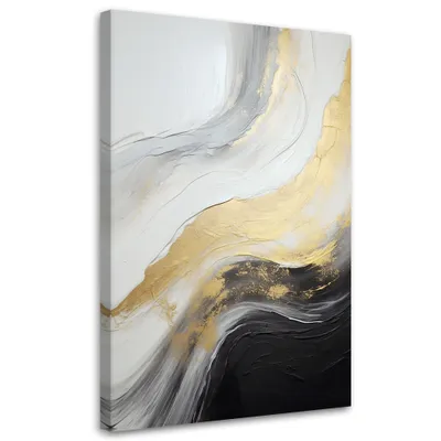 Produktbild von Leinwandbild Abstrakter Marmor 70x100 Feeby Gold bild für die wand bereit zum aufhängen