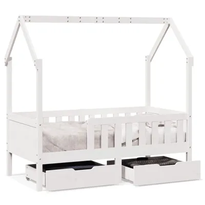 Produktbild von Kinderbett mit Schubladen 70x140 cm Massivholz Kiefer