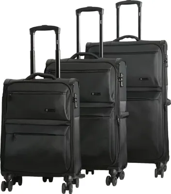 Produktbild von TheTrueC 4-Rad Trolley 3er Set S/M/L Superlight Madrid Black : schwarz-00 Farbsortierung: schwarz-00