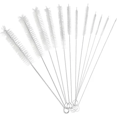 Reinigungsbürsten-Set, 10-teilig, Metall, für Strohhalme & Flaschen