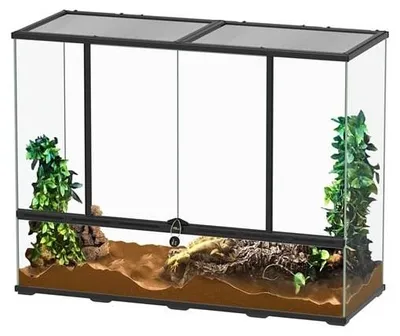 Productafbeelding van TerrAtlantis Terrarium Zwart-001 | 118 x 45 x 90 cm | glazen reptielenverblijf