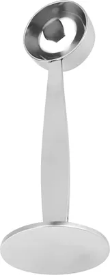 Image de Cuillère doseuse double fonction en acier inoxydable pour tasser et doser la poudre de café en grains