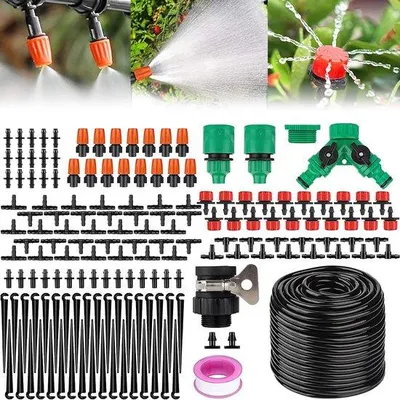 Imagen del producto de Sistema de riego para jardín – 159 piezas – 30 metros de mangueras – Kit de riego para jardín – Manguera de riego por goteo – Aspersor automático – Sistema automático