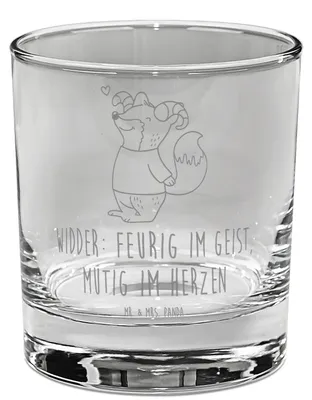 Produktbild von Mr. & Mrs. Panda Tumbler Widder Astologie - Transparent - Geschenk, Geburtstagsgeschenk, Glas für Gin, Trinkglas, Aszendent, Astrologie, Sternzeichen, Tierkreiszeichen