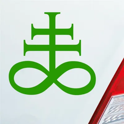 Produktbild von Auto Aufkleber Church of Satan Kirche Satans Zeichen 10x10 cm Hellgrün Sticker Heckscheibenaufkleber