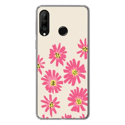 Produktbild von MuchoWow® Handyhülle Schutzhülle Hülle für Huawei P30 Lite Blumen - Muster - Minimalismus Silikon Softcase Handy Hülle - Handyhülle