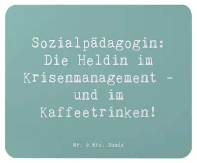 Produktbild von Mr. & Mrs. Panda Mauspad Spruch Sozialpädagogin - Meeresbrise - Geschenk, Mousepad, Berufe, Alltagsheldin, Erwachsenenhilfe, computer, Geschenke für Berufstätige, Beruf