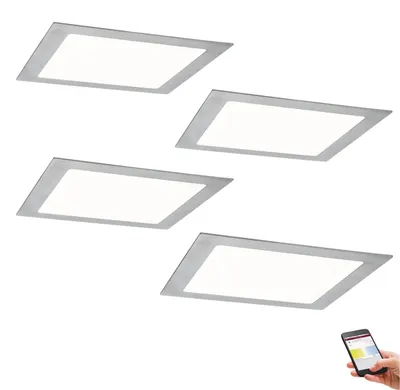 Immagine prodotto di Set da 4 pannelli da incasso a LED da 13,5 W SmartPanel Bluetooth, da 2700 K (bianco caldo) a 6500 K (bianco luce diurna), 1000 lm, in ferro