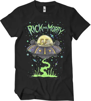 Produktbild von Rick And Morty Spaceship T-Shirt - XX-Large - Black
