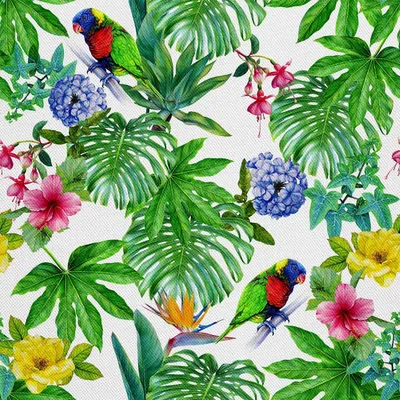 Image de OUTDOOR DECOSTOFFS OXFORD - Motif perroquet entre les feuilles