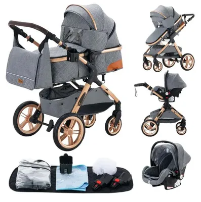 Produktbild von Babywagen, kompakt faltbar, 3-in-1 Reisebundle, fgx1 grau