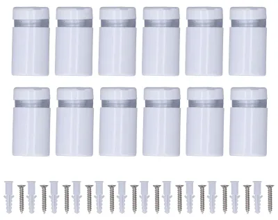 Zdjęcie produktu dla 12 sztuk śrub dystansowych ze stali nierdzewnej, 12 x 20 mm, do montażu na ścianie, zestaw mocujący, akcesoria