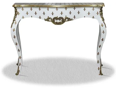 Image de Console Casa Padrino de style baroque, en blanc et or, imitation antique, dimensions : 100 x 40 x 85 cm - Table console de luxe