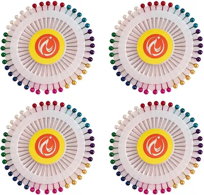 Obrázek produktu pro Špendlíky – špendlíky na patchwork – šicí jehlice – pro kreativní tvoření – vícebarevné hlavičky – 200 kusů – vícebarevné