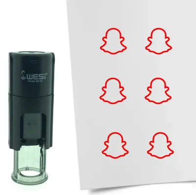 Produktbild von CombiCraft Selbstfärbender Stempel 'Snapchat Logo' in der Farbe Rot, Ø10mm