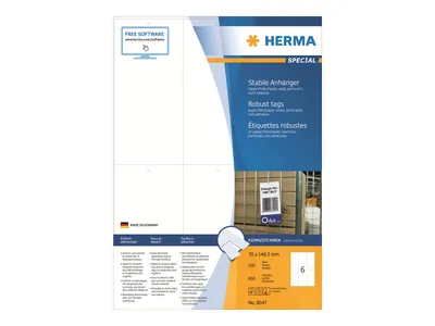 Image de HERMA 8047 HERMA Étiquette de marchandise SPECIAL, 70 x 148,5 mm, blanc