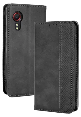 Produktbild von Samsung Galaxy Xcover 5 Hülle - Coverup Vintage Style Klapphülle - Schwarz