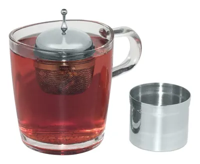 Produktbild von Homiez Tee-Ei Set Schwimmend Edelstahl Infuser mit Aufbewahrungstopf 6.5x5.5 cm