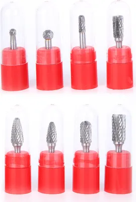 Image de Têtes de meulage en acier au tungstène, outils de polissage rotatifs, kits de fraises en carbure massif, lime rotative à double fente, ensembles de fraises en carbure